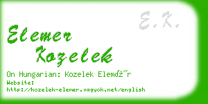 elemer kozelek business card